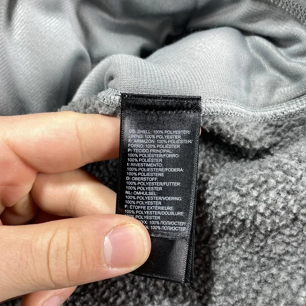 The North Face Jacket Mens Medium Gray Fleece Hooded Full Zip‎ Outdoor Thermal